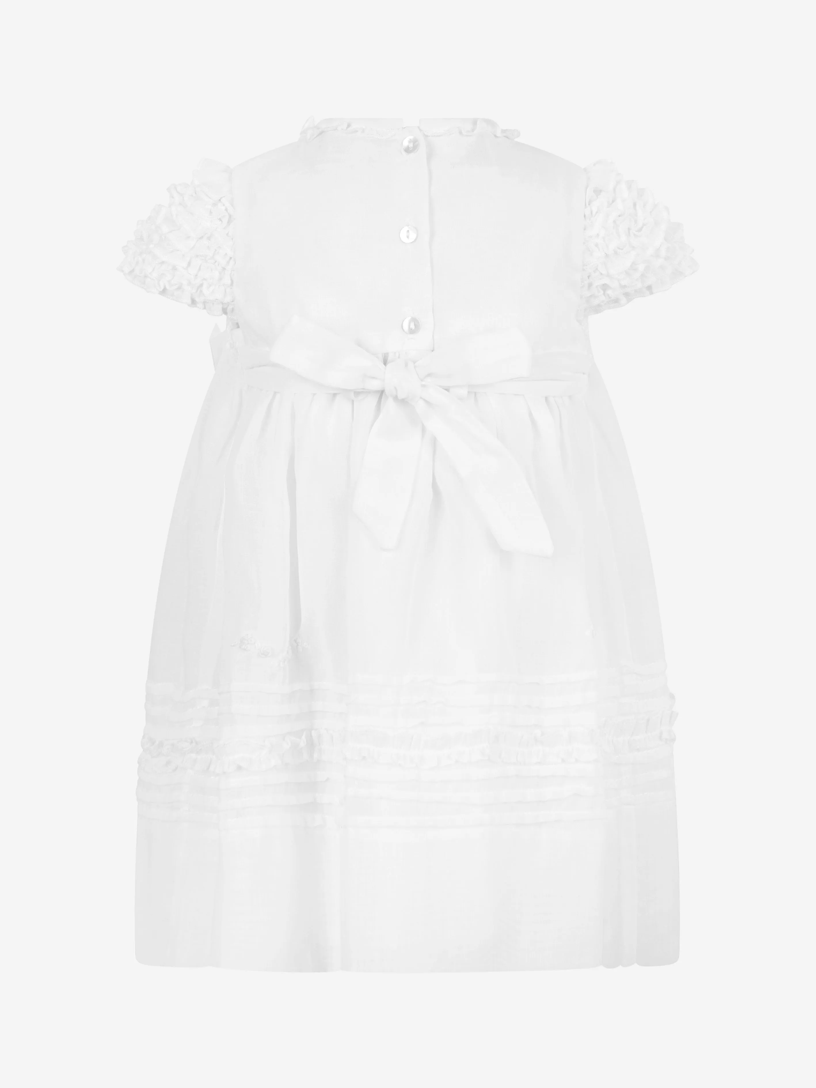 Robe et bonnet pour bébé fille Sarah Louise en ivoire