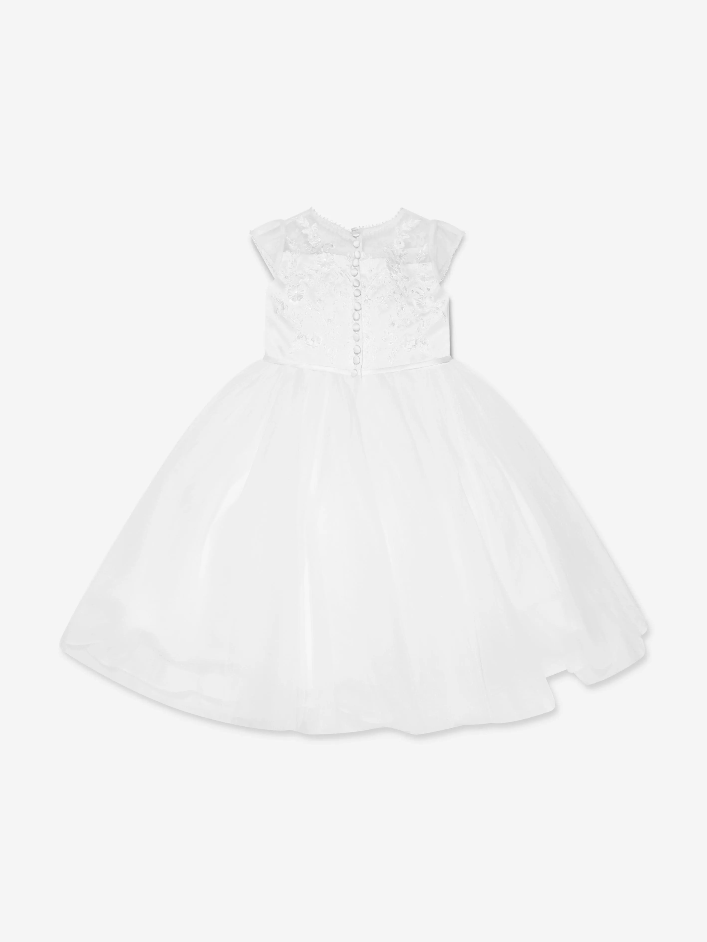 Robe cérémoniale ballerine longueur Sarah Louise pour filles en blanc
