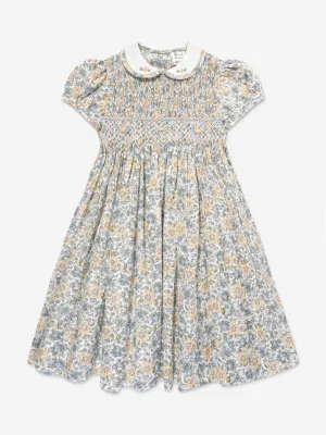 Robe en coton floral pour fille Sarah Louise en jaune