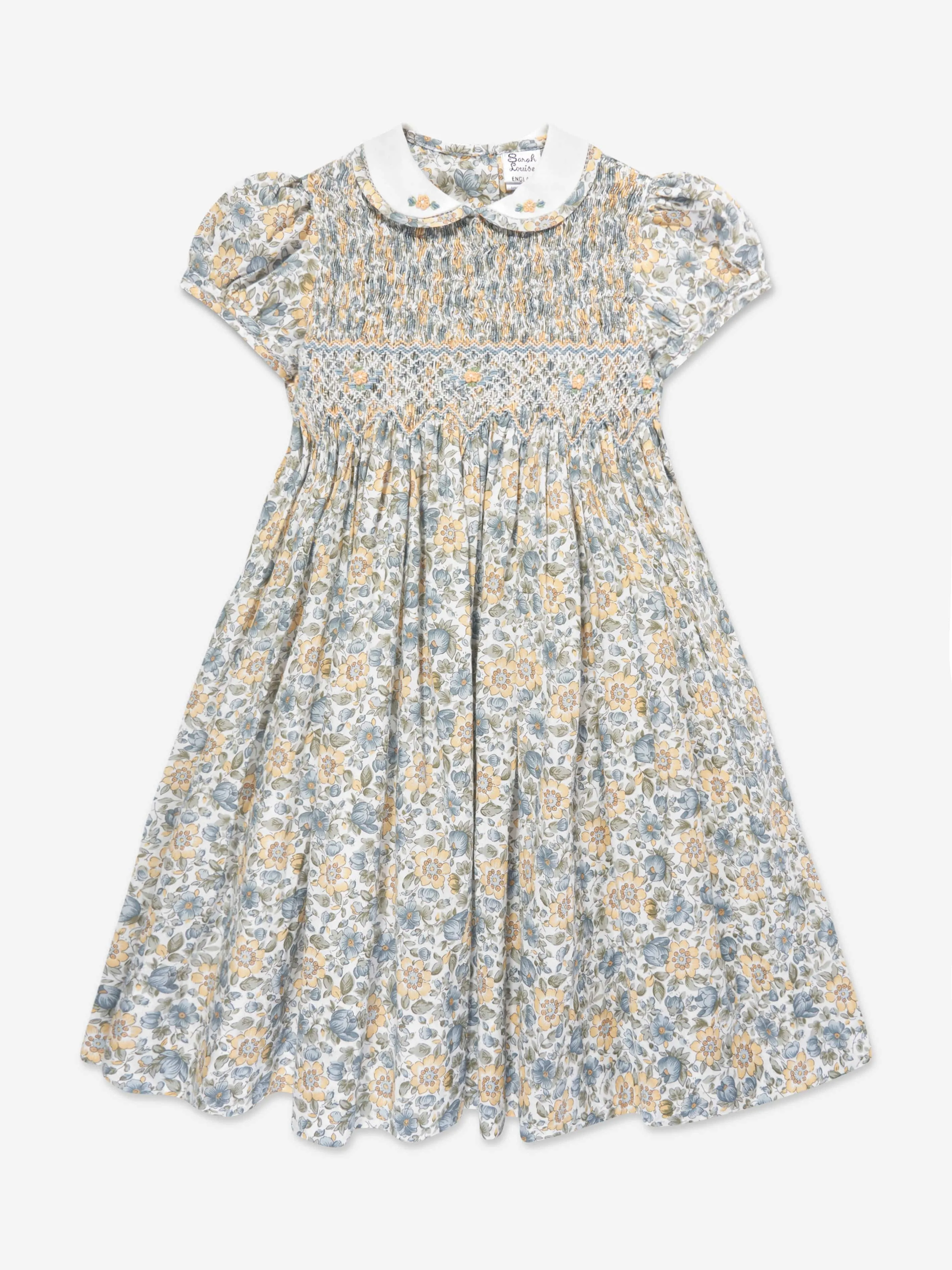Robe en coton floral pour fille Sarah Louise en jaune