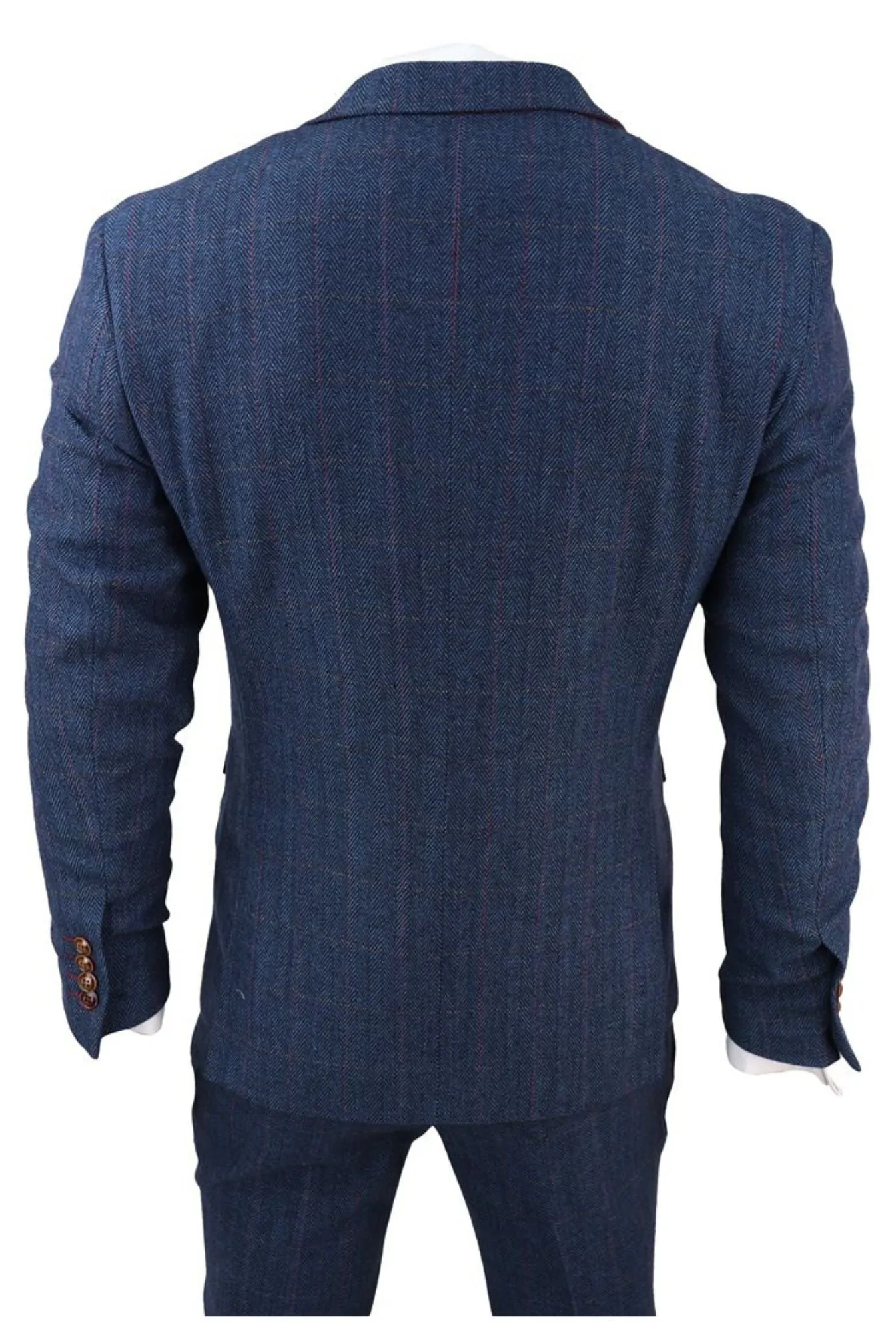 Costume Scott Blue 3 pièces en tweed à carreaux