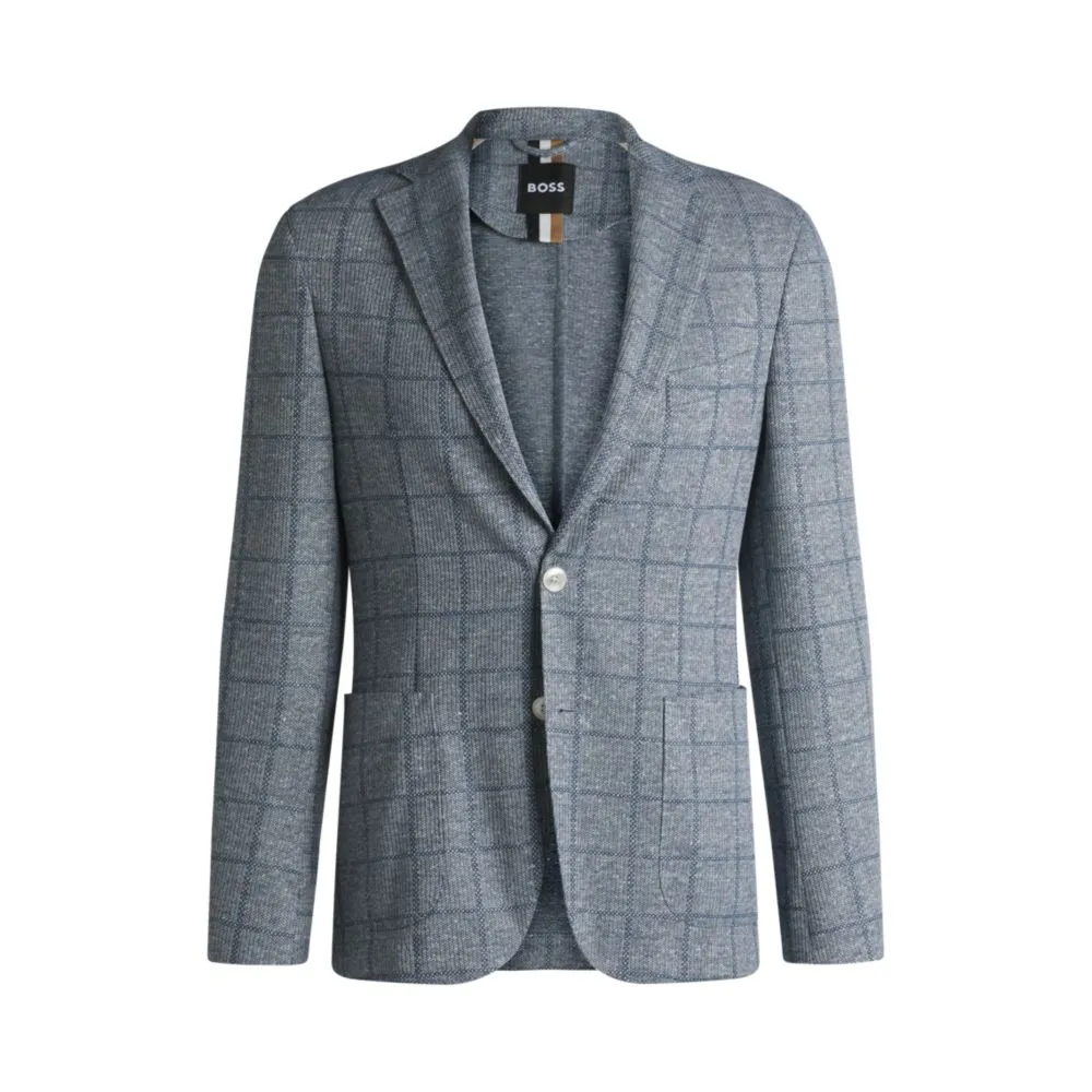 Veste slim en tissu stretch à carreaux