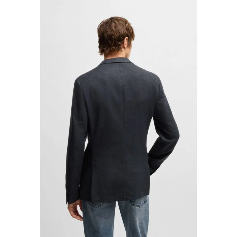 Veste slim-fit en coton à chevrons