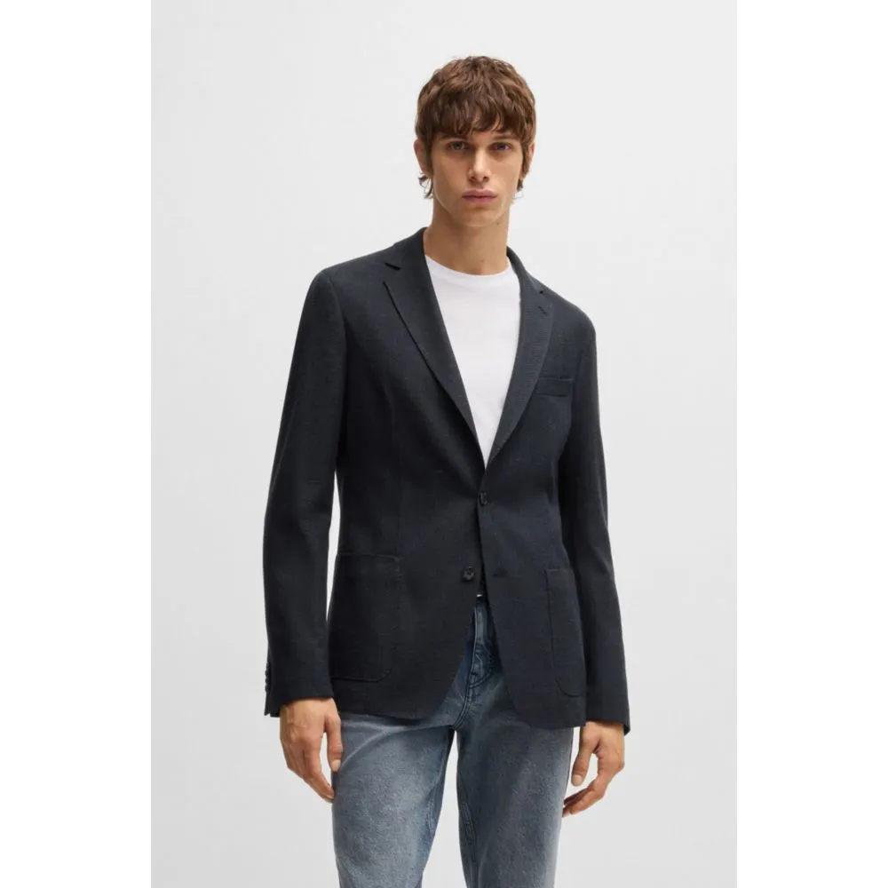 Veste slim-fit en coton à chevrons