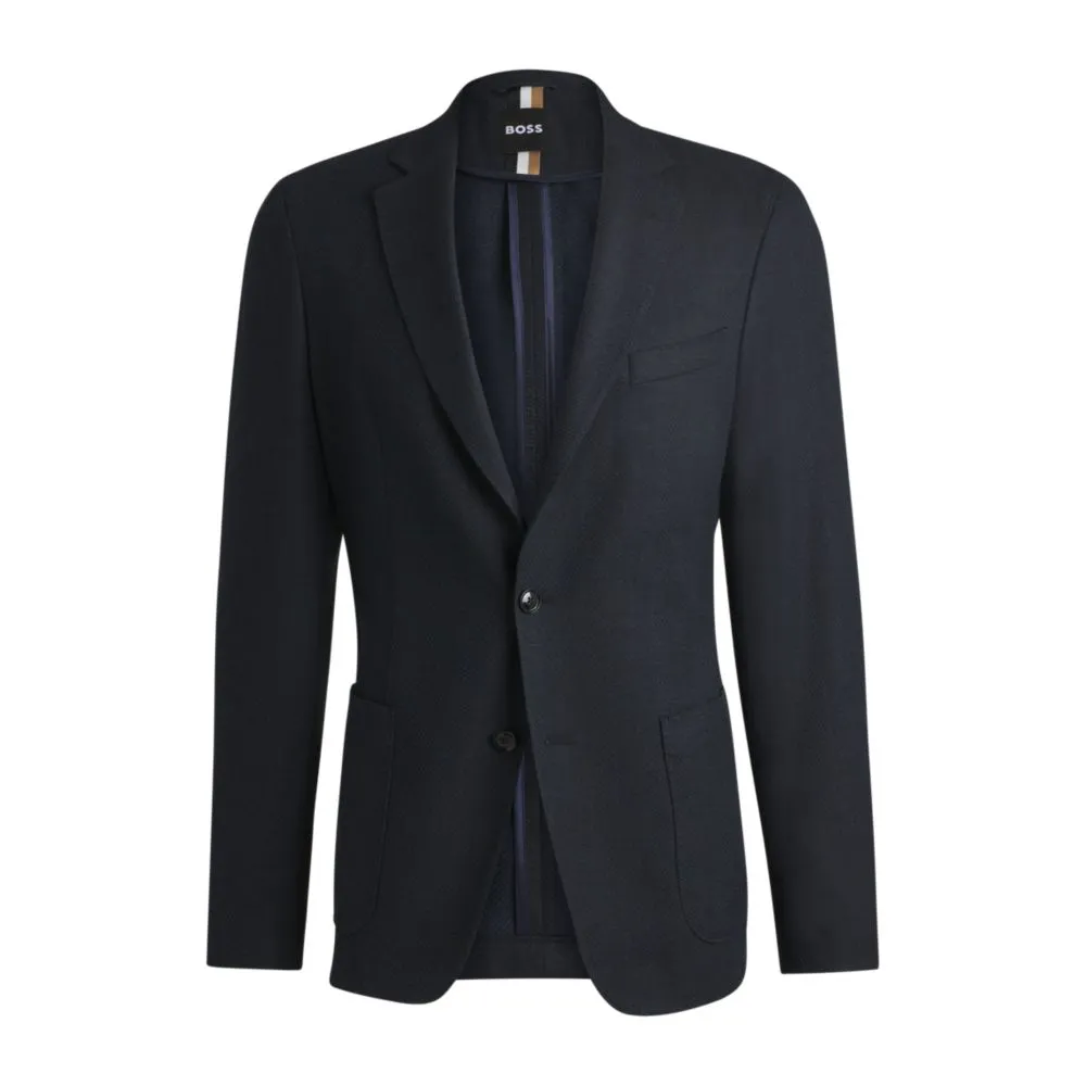 Veste slim-fit en coton à chevrons