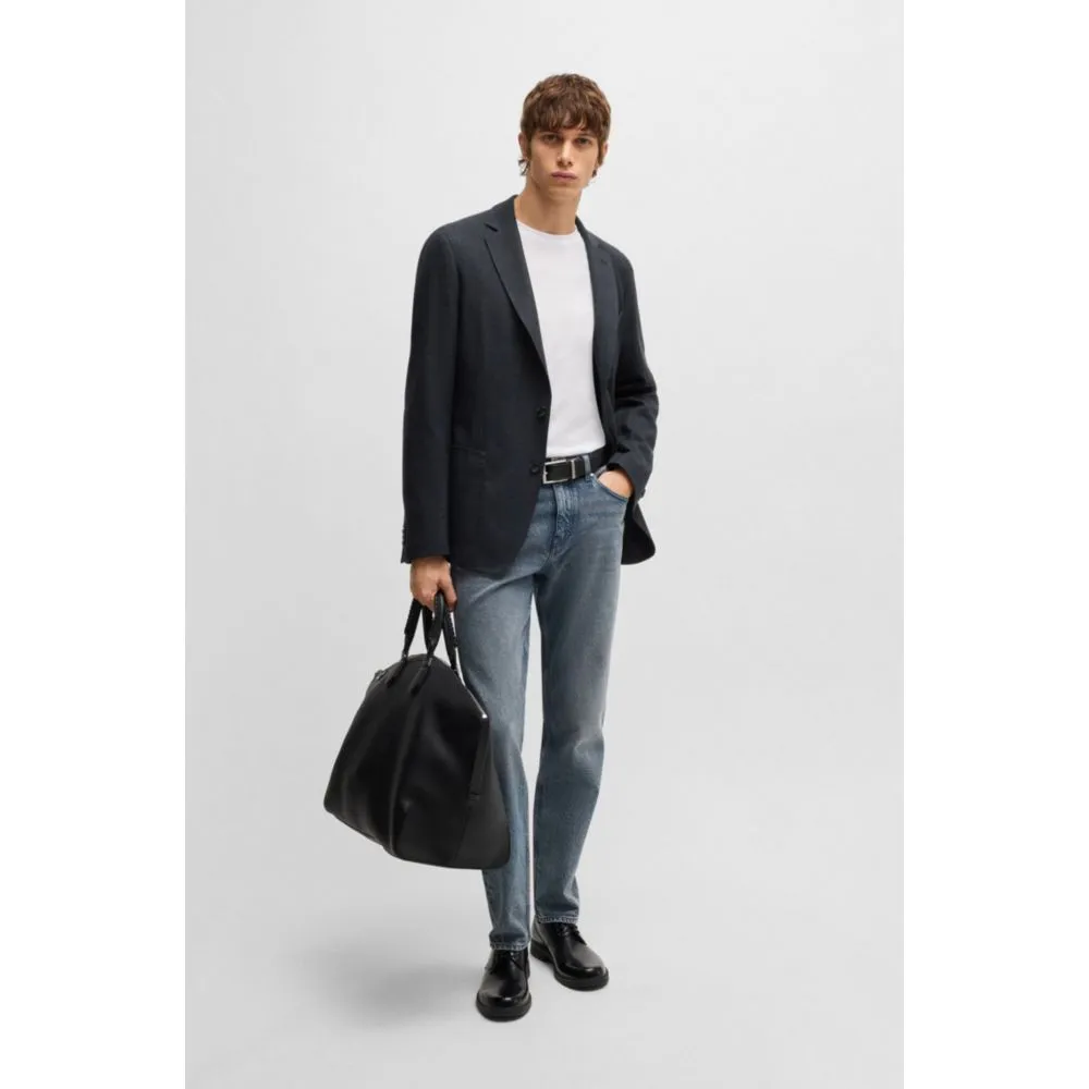 Veste slim-fit en coton à chevrons