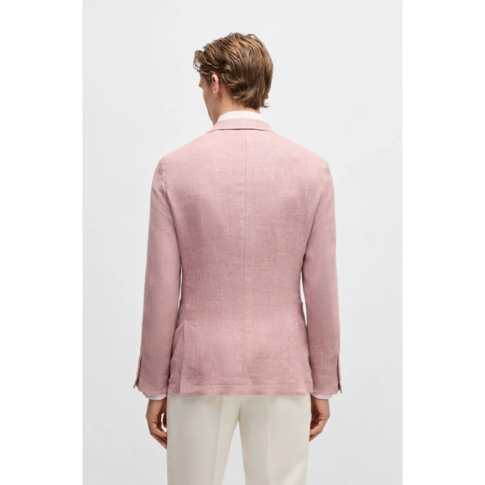 Veste slim-fit en lin, laine, soie et élasthanne