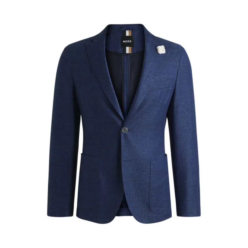 Veste slim en tissu à micro-motifs