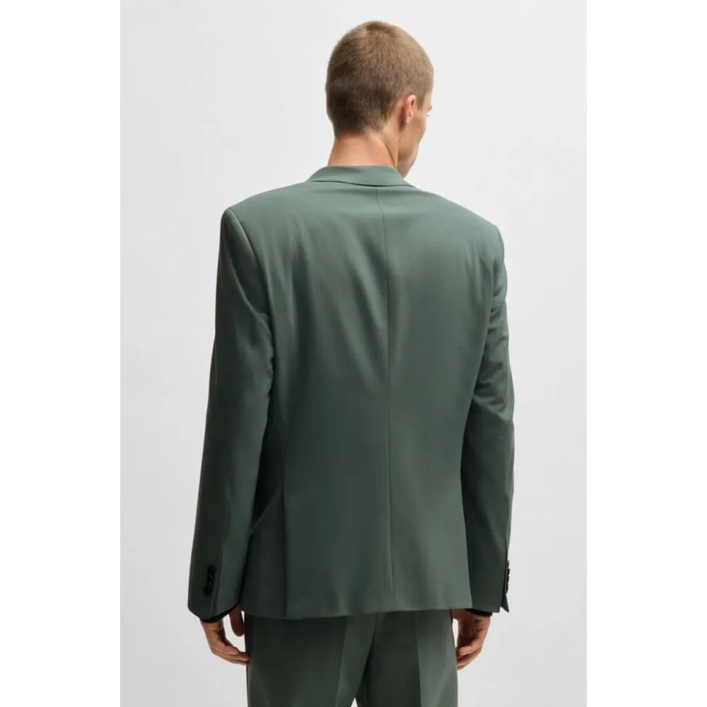 Veste ajustée en poplin extensible en laine