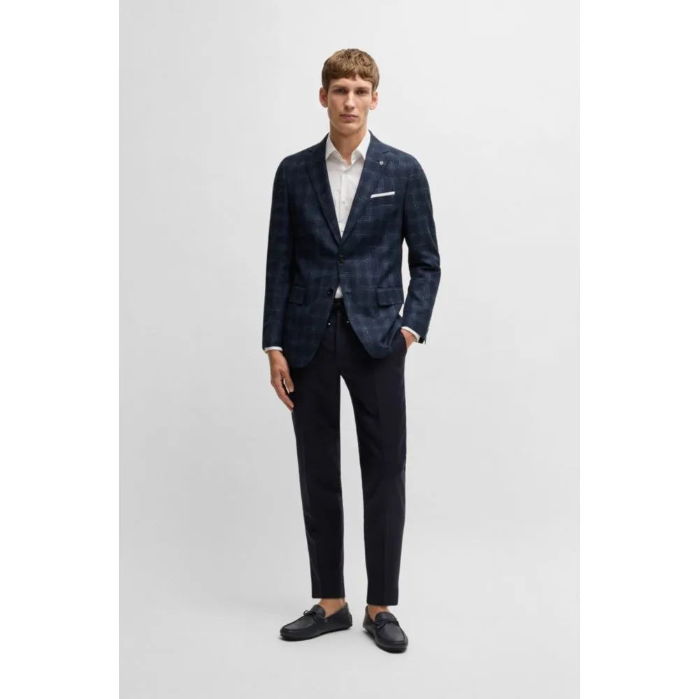 Veste de costume ajustée en laine mélangée à carreaux