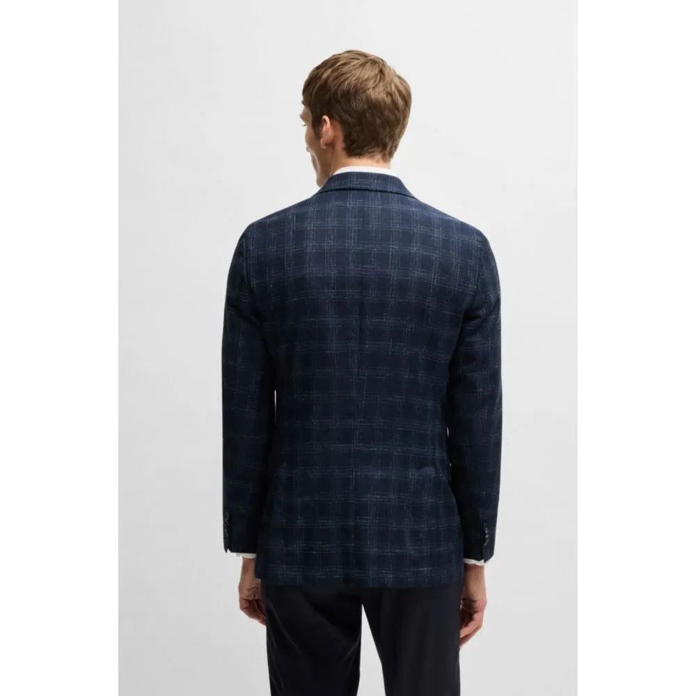 Veste de costume ajustée en laine mélangée à carreaux