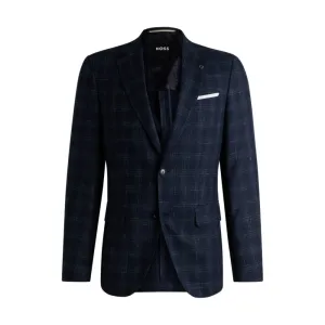 Veste de costume ajustée en laine mélangée à carreaux