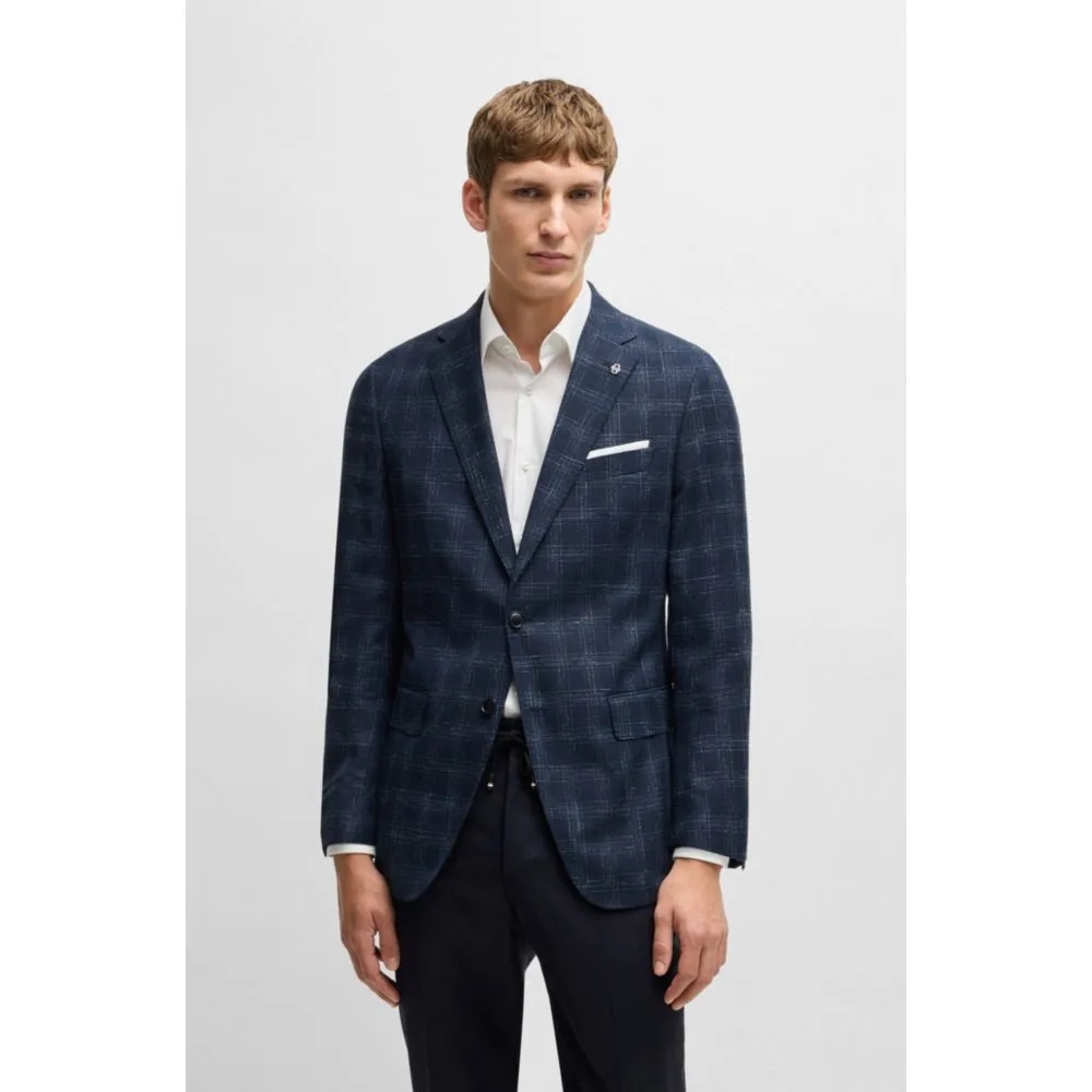 Veste de costume ajustée en laine mélangée à carreaux