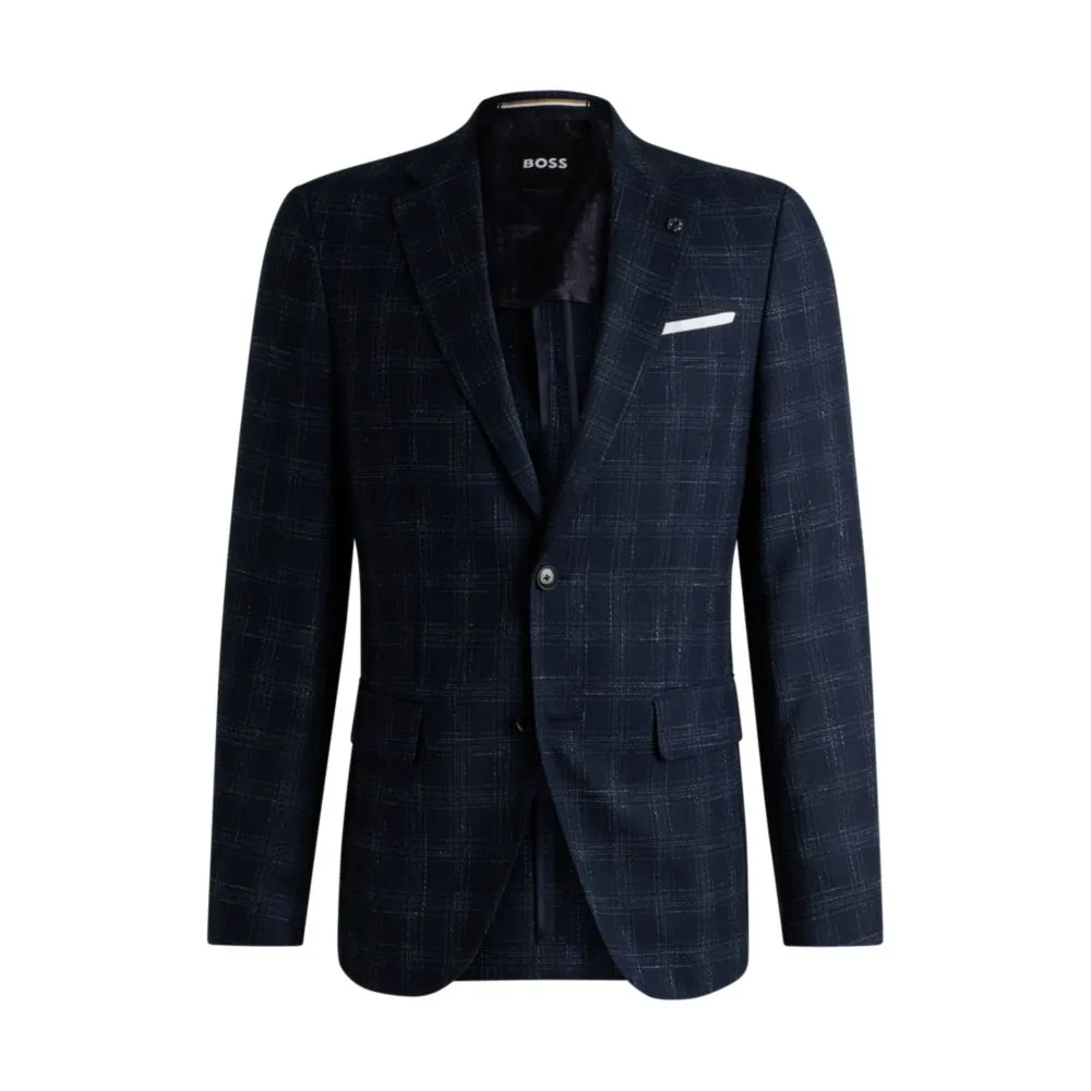 Veste de costume ajustée en laine mélangée à carreaux
