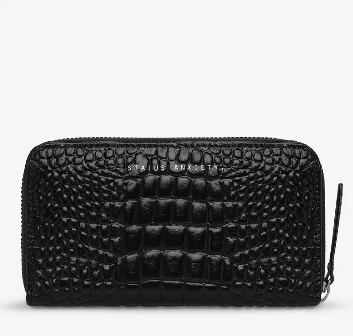 Chaussures en Croco Noir Embossé Status Anxiety Yet To Come_Status-Anxiety