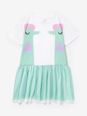 Robe en jersey bébé filles Stella McCartney motifs hippocampes ivoire