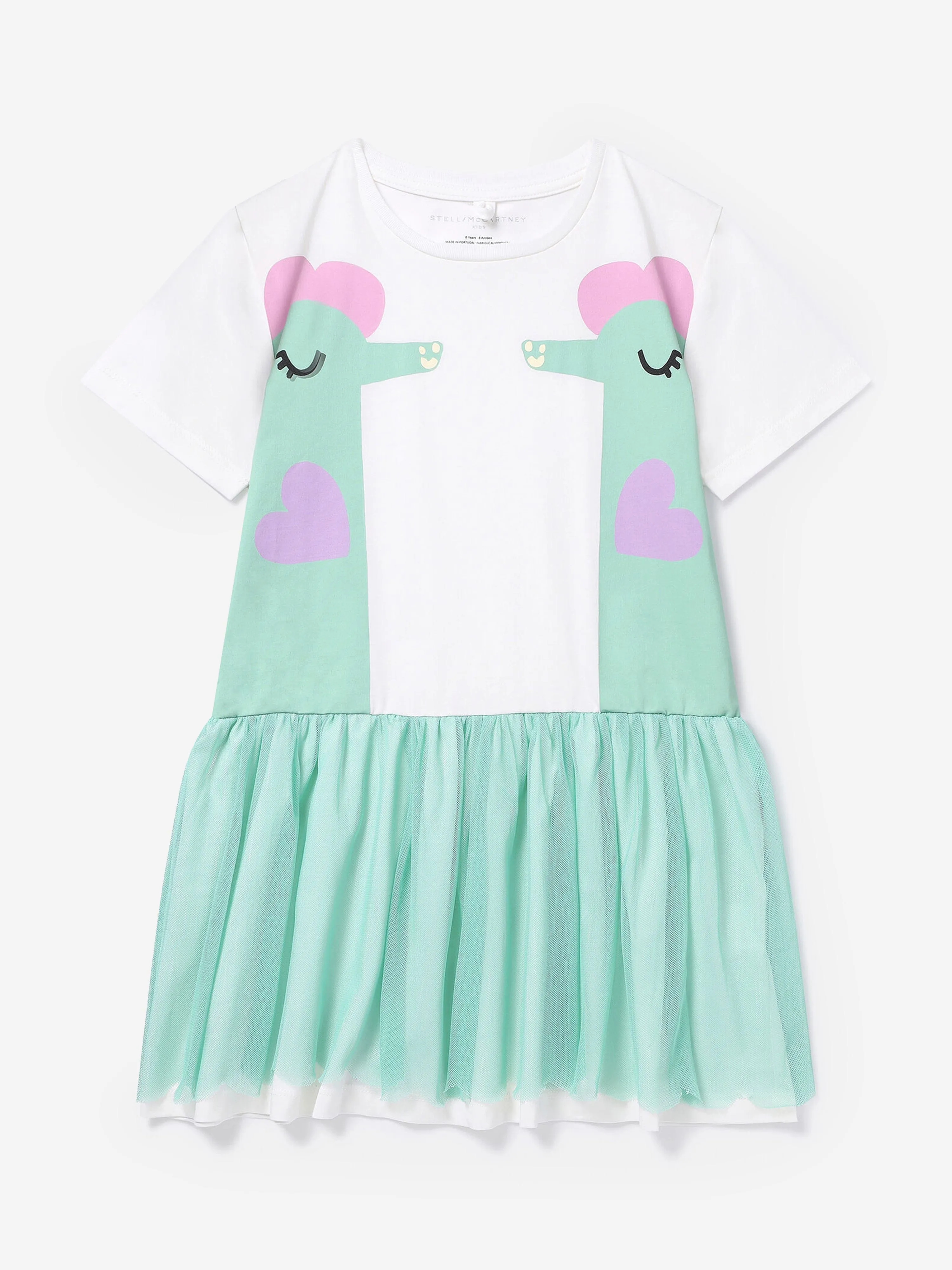 Robe en jersey bébé filles Stella McCartney motifs hippocampes ivoire