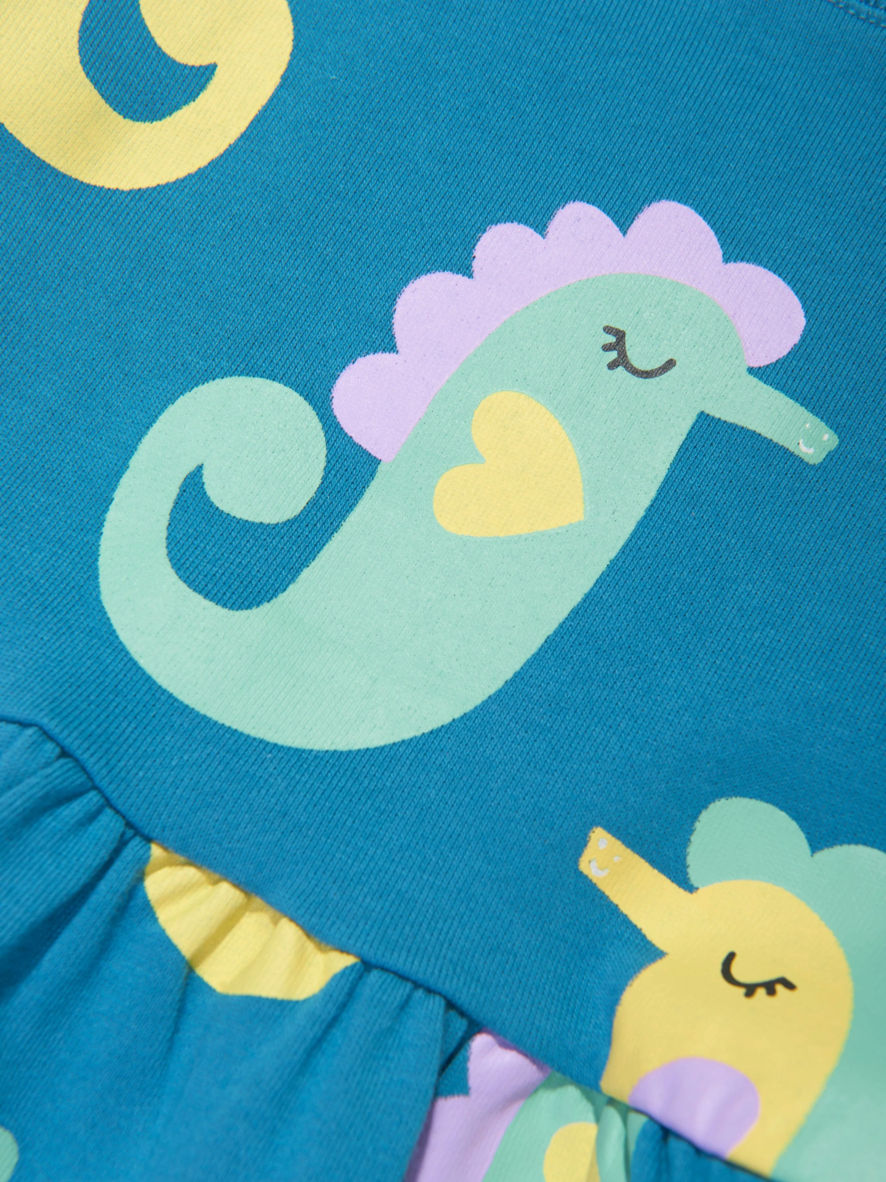 Robe en jersey filles hippocampes Stella McCartney en bleu