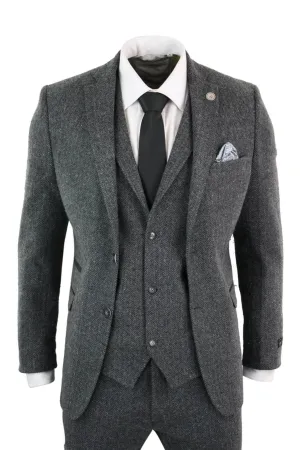 Costume 3 pièces en tweed à chevrons stz11