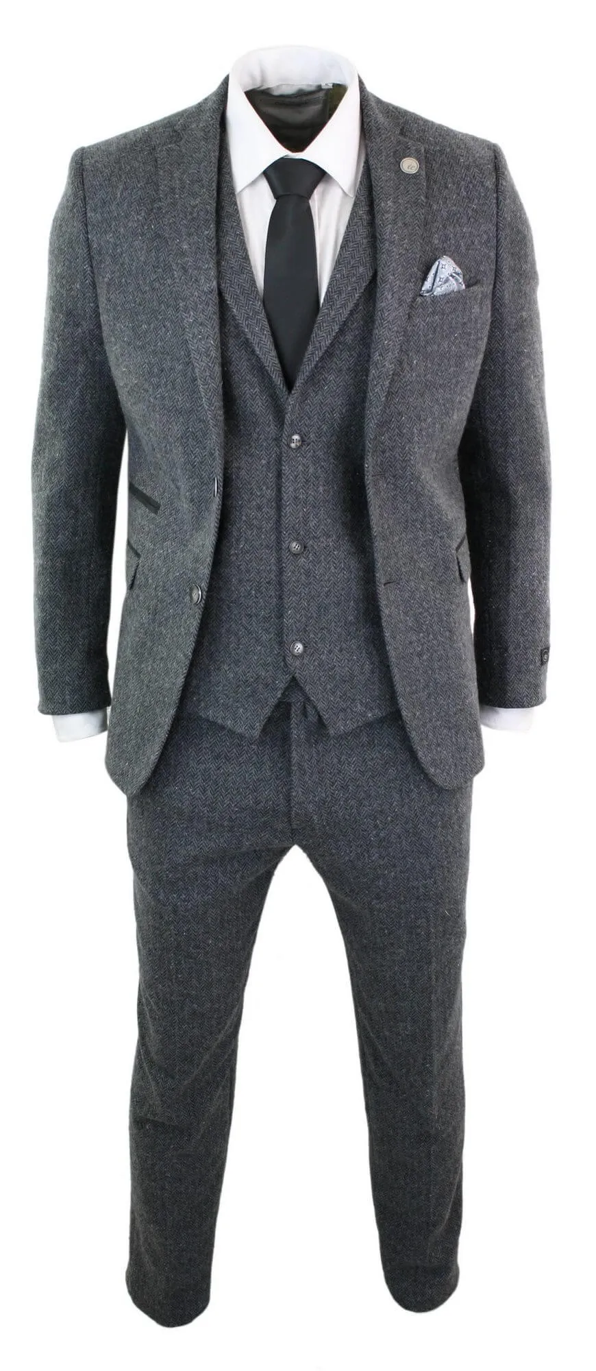 Costume 3 pièces en tweed à chevrons stz11