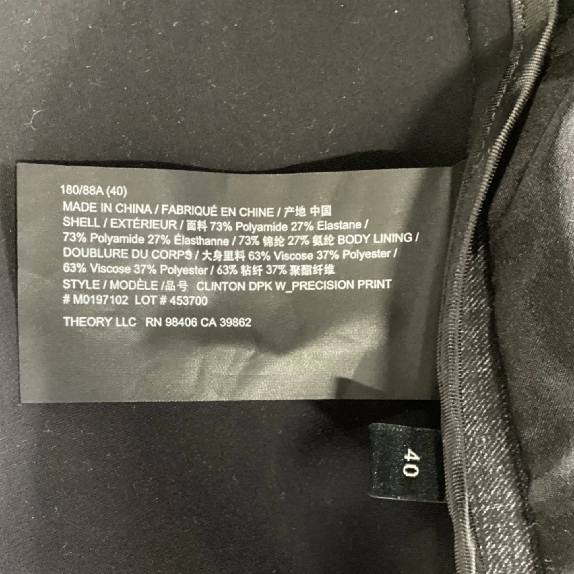 Veste croisée Theory en polyamide gris