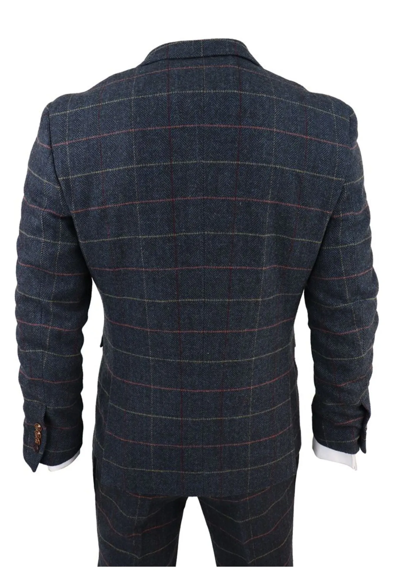 Costume en tweed à carreaux Thomas Navy 3 pièces