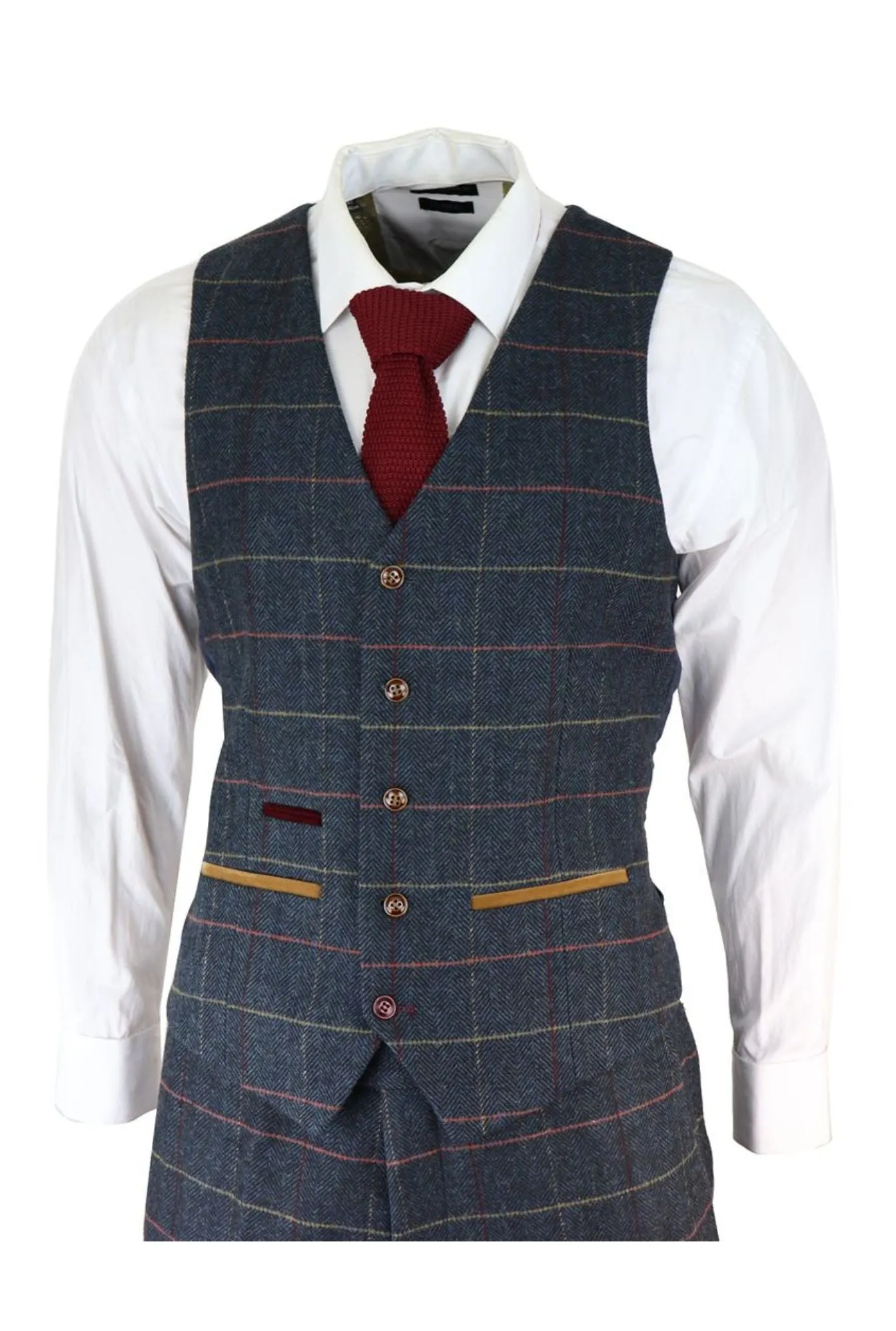 Costume en tweed à carreaux Thomas Navy 3 pièces