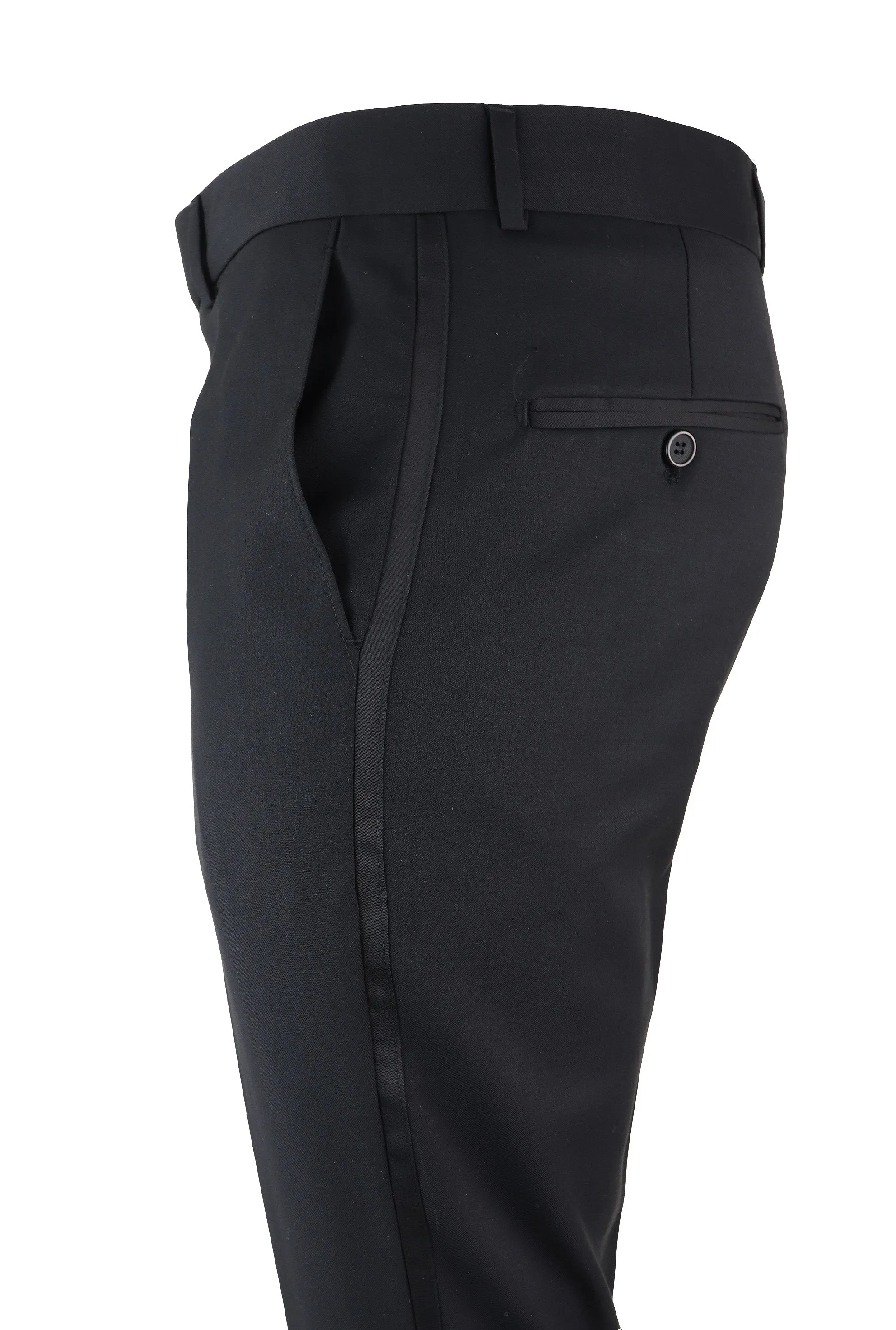 Pantalon de mariage en satin rayé smoking