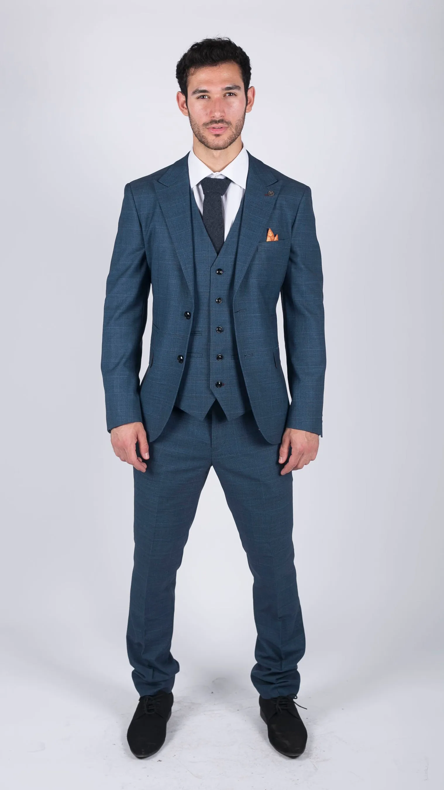Costume 3 pièces Viceroy à carreaux bleu