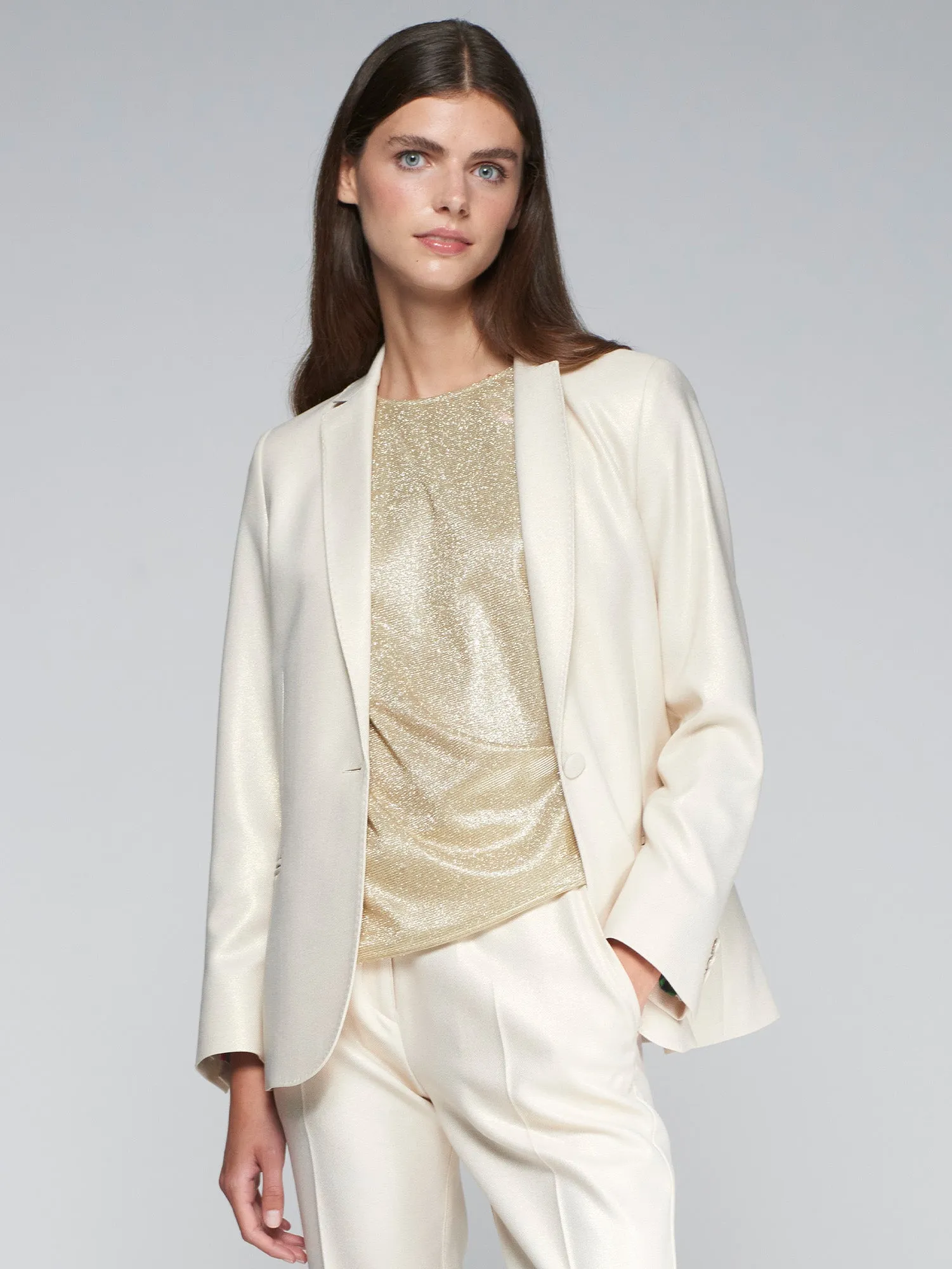 Vilagallo Veste un bouton avec effet doré nacré