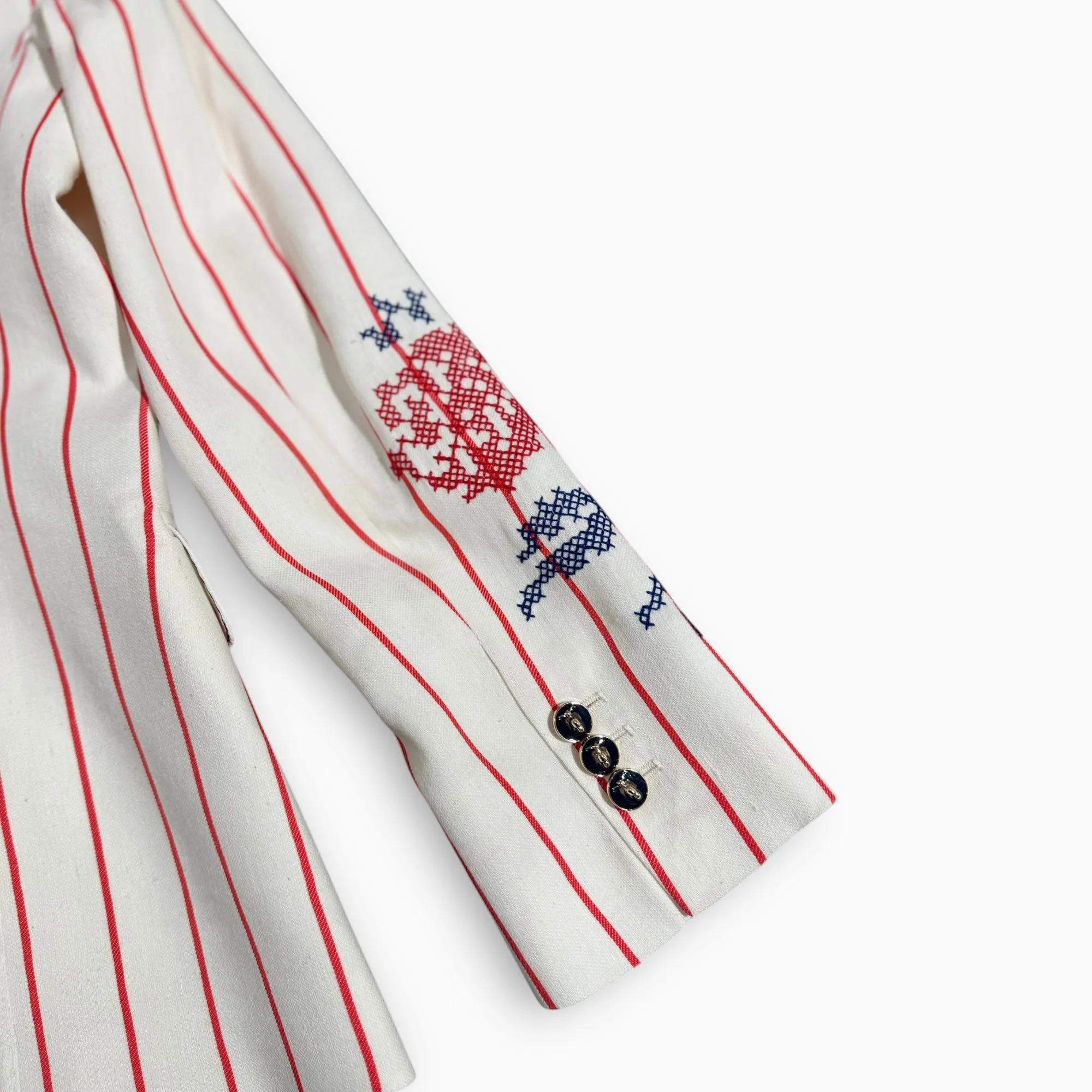 Veste en costume rayée crème Vilagallo Ambiance Estivale