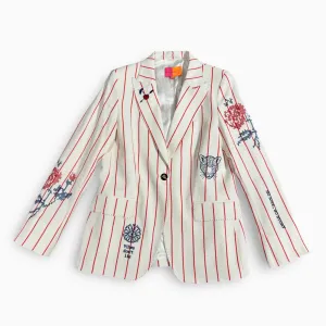 Veste en costume rayée crème Vilagallo Ambiance Estivale