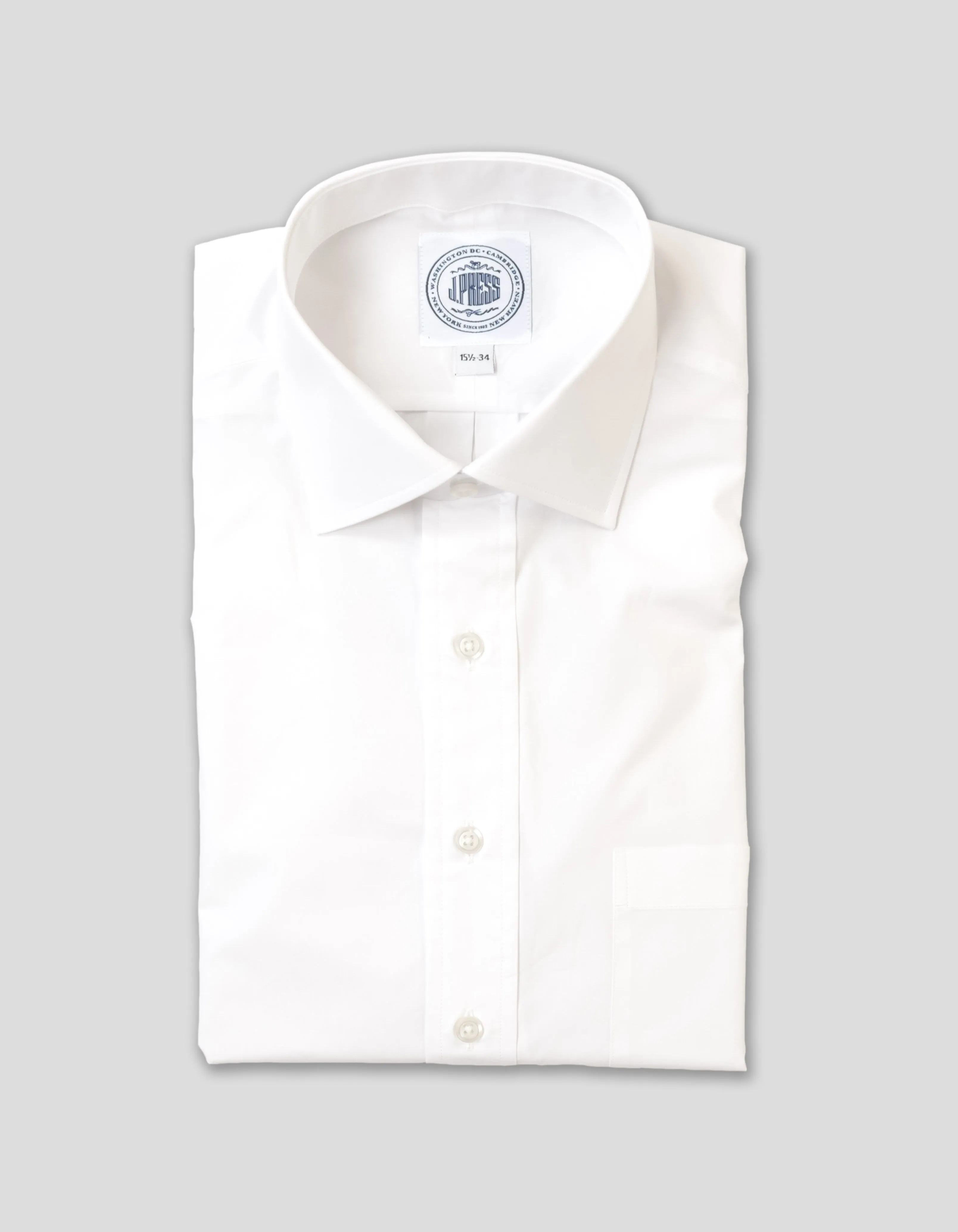 CHEMISE DRESSOIRE À COL DÉPLIÉ EN BROADCLOTH BLANC
