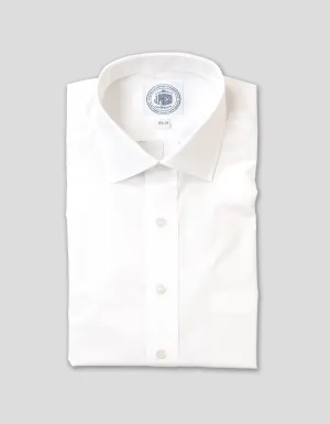CHEMISE DRESSOIRE À COL DÉPLIÉ EN BROADCLOTH BLANC