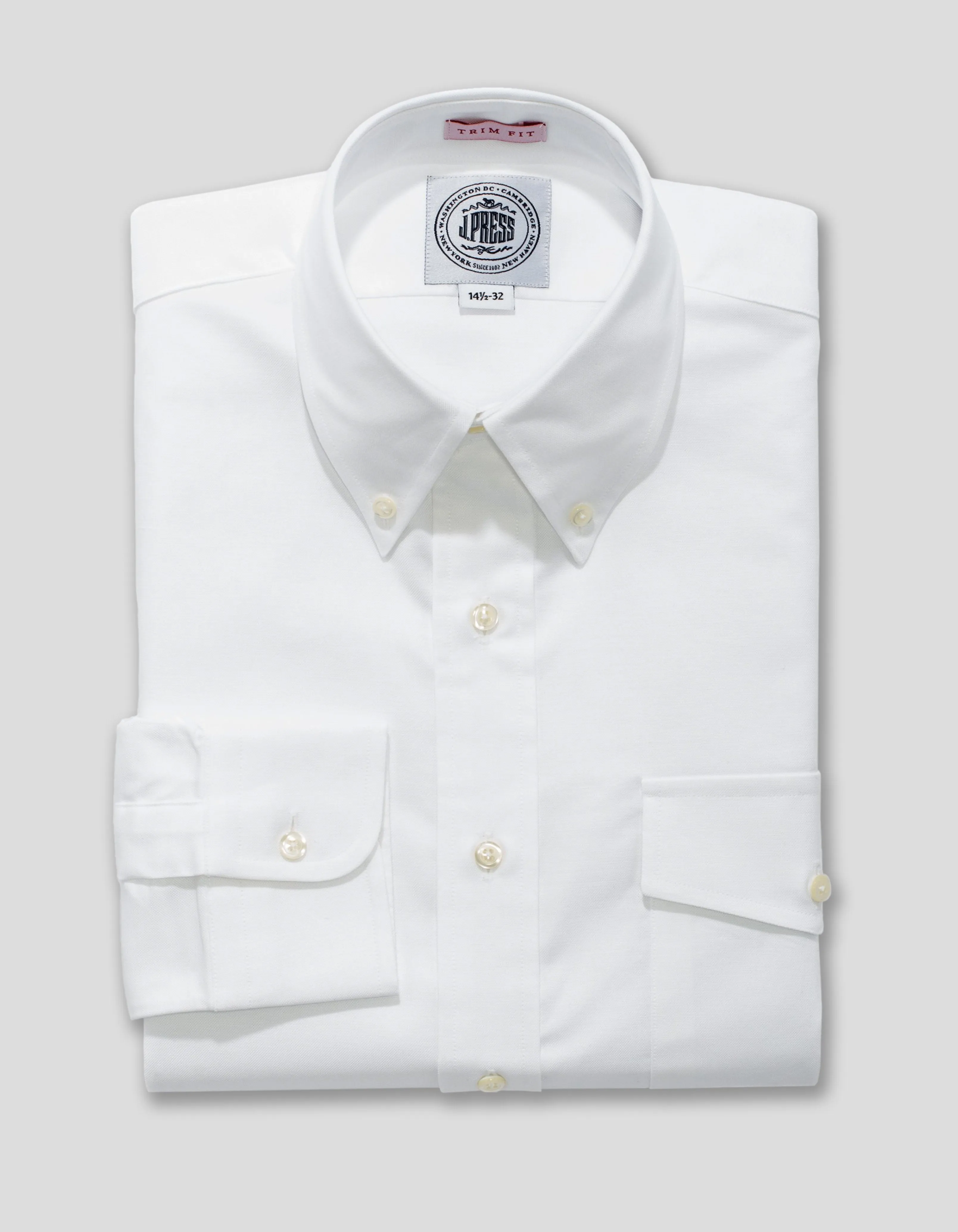 CHEMISE OXFORD BLANCHE À POCHE À RABAT - COUPE AJUSTÉE