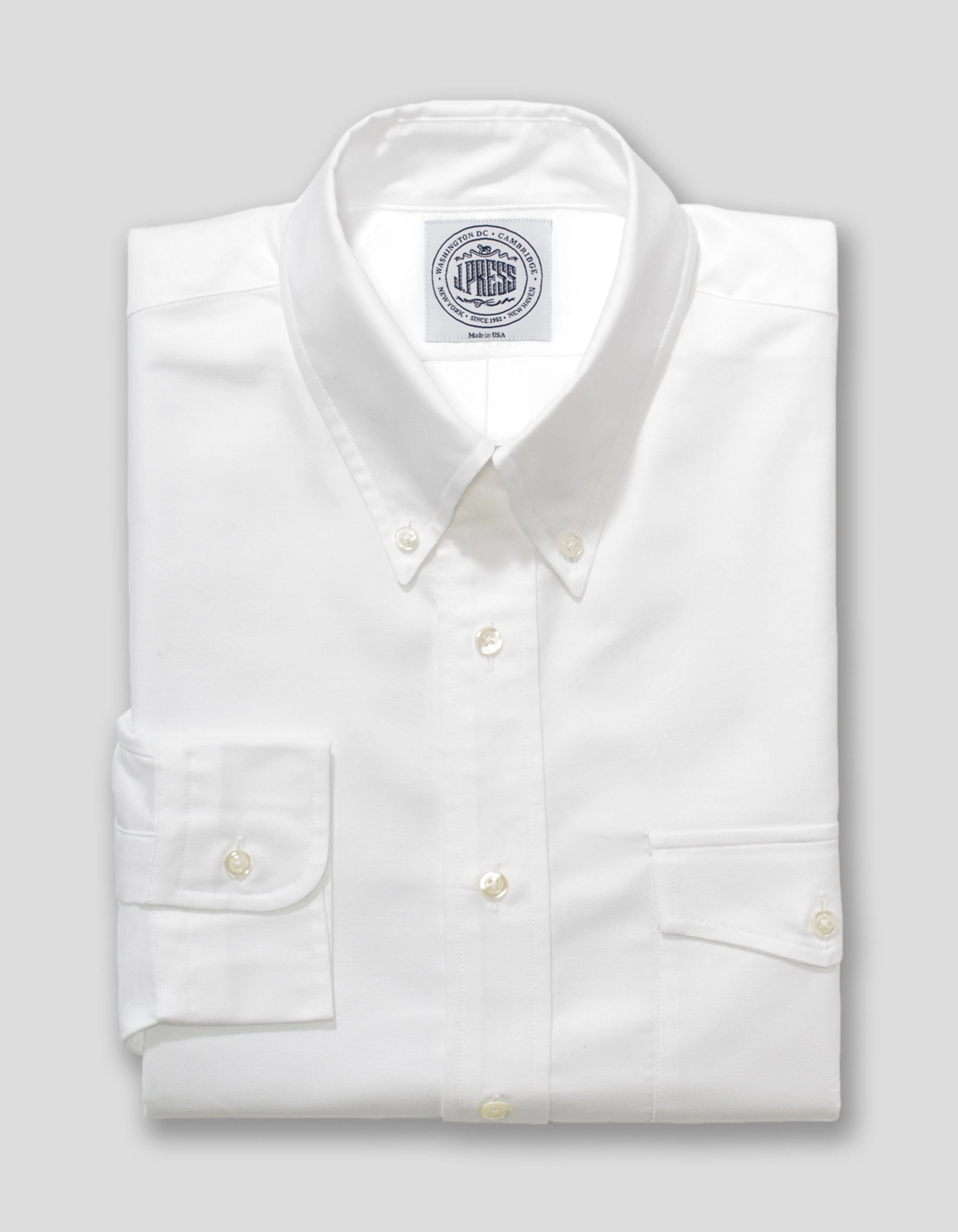 CHEMISE DRESS OXFORD BLANCHE AVEC POCHE À RABAT