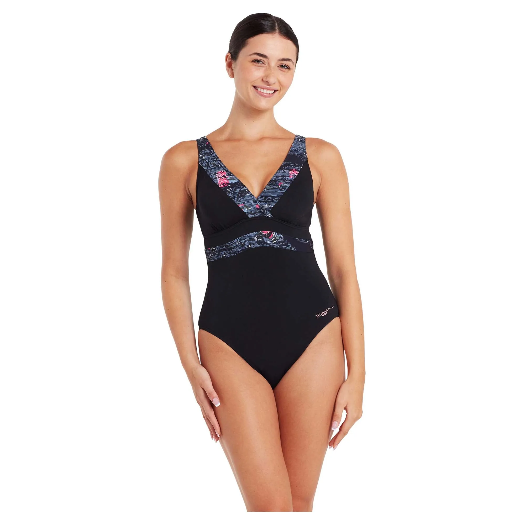 Maillot de bain une pièce carré dos graphique Dusk pour femme