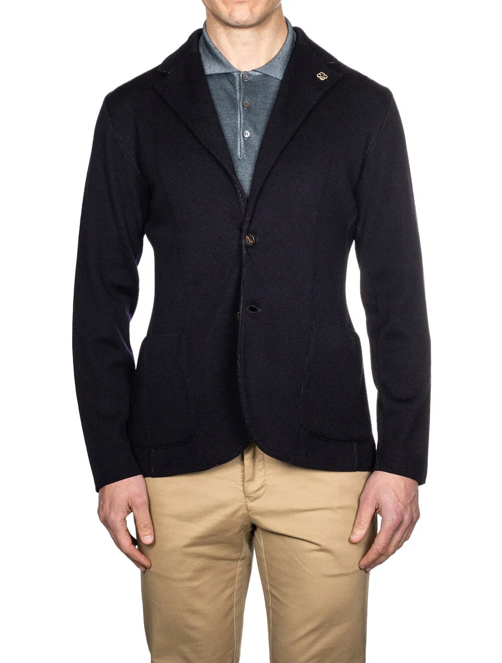Veste en laine tricotée marine