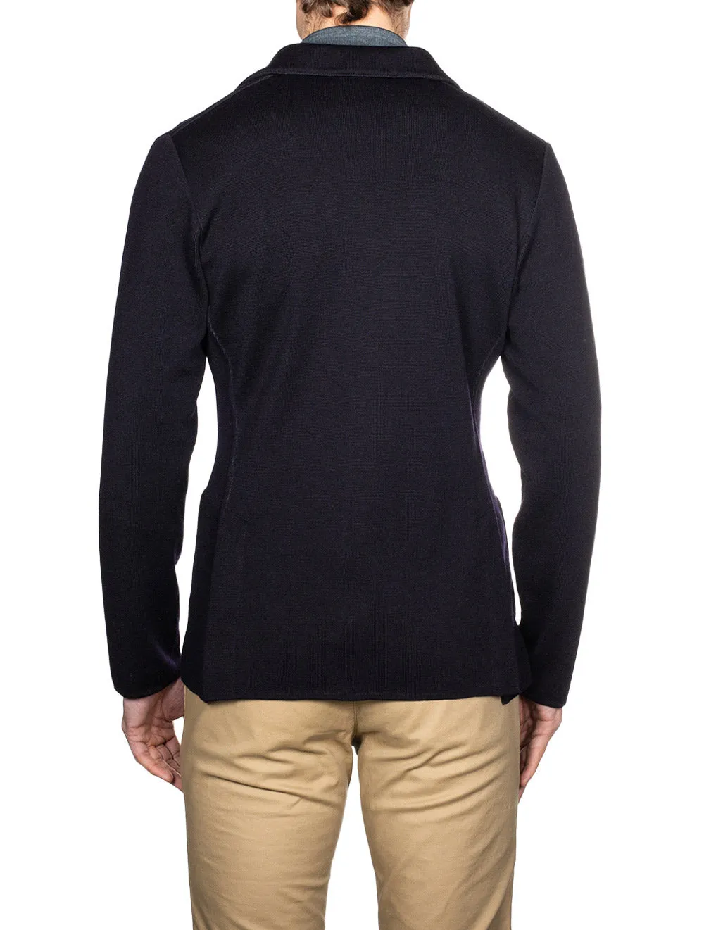 Veste en laine tricotée marine