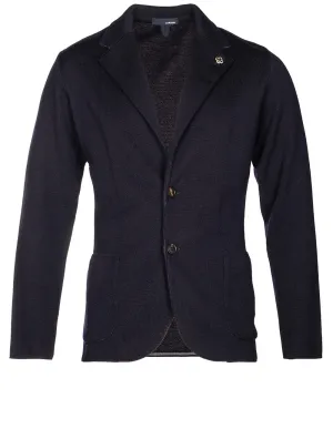 Veste en laine tricotée marine