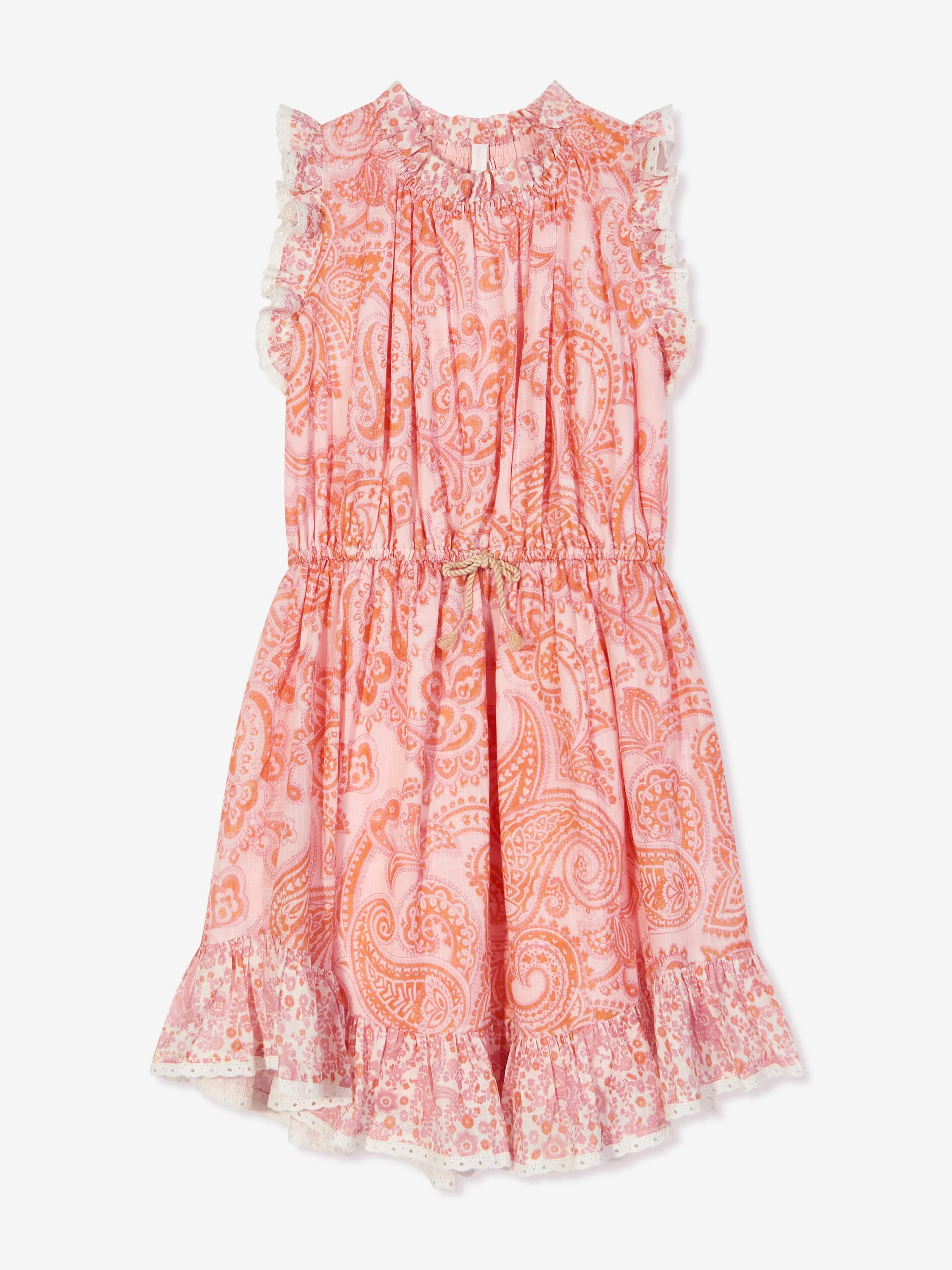 Robe à volants Zimmermann Girls Paisley Ottie en rose